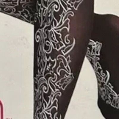 Black Tights With Silver Design M/L